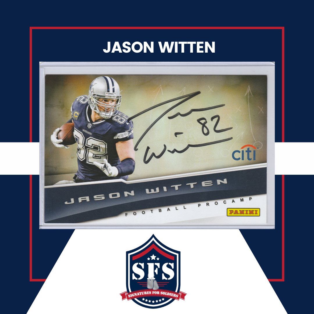 #ForSale Jason Witten 4x6 Panini Authentic Auto. 2 available. Asking $30 each with 100% going to help homeless & disabled veterans through @Sigs4Soldiers. Claim in the comments and check my pinned post for payment. #charity #DallasCowboys