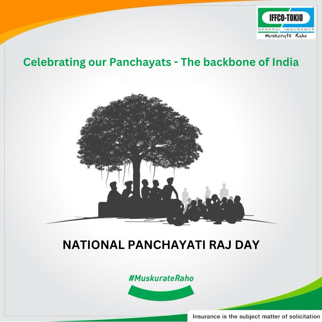 On this #NationalPanchayatiRajDay, let's celebrate the very foundation of our nation - Our Panchayati Raj institutions. We honor the tireless efforts of our panchayats in fostering rural development, ensuring social justice, and promoting participatory governance. #MuskurateRaho