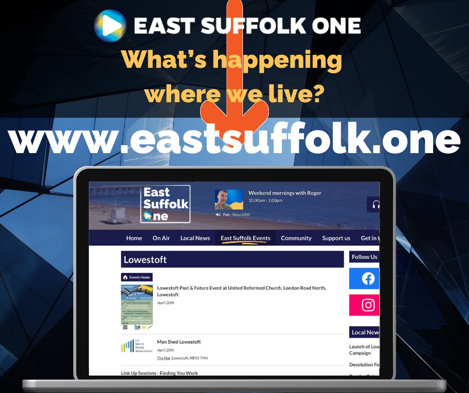 Oh! We've got a fancy new website! What's happening where we live - take a look to find out eastsuffolk.one #lowestoft #community #suffolk #saxmundham #aldeburgh