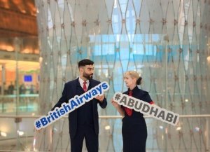 British Airways returned to Abu Dhabi Tuesday as it touched down at Zayed International Airport.  Customers and crew received a warm welcome following a four-year pause of the route.