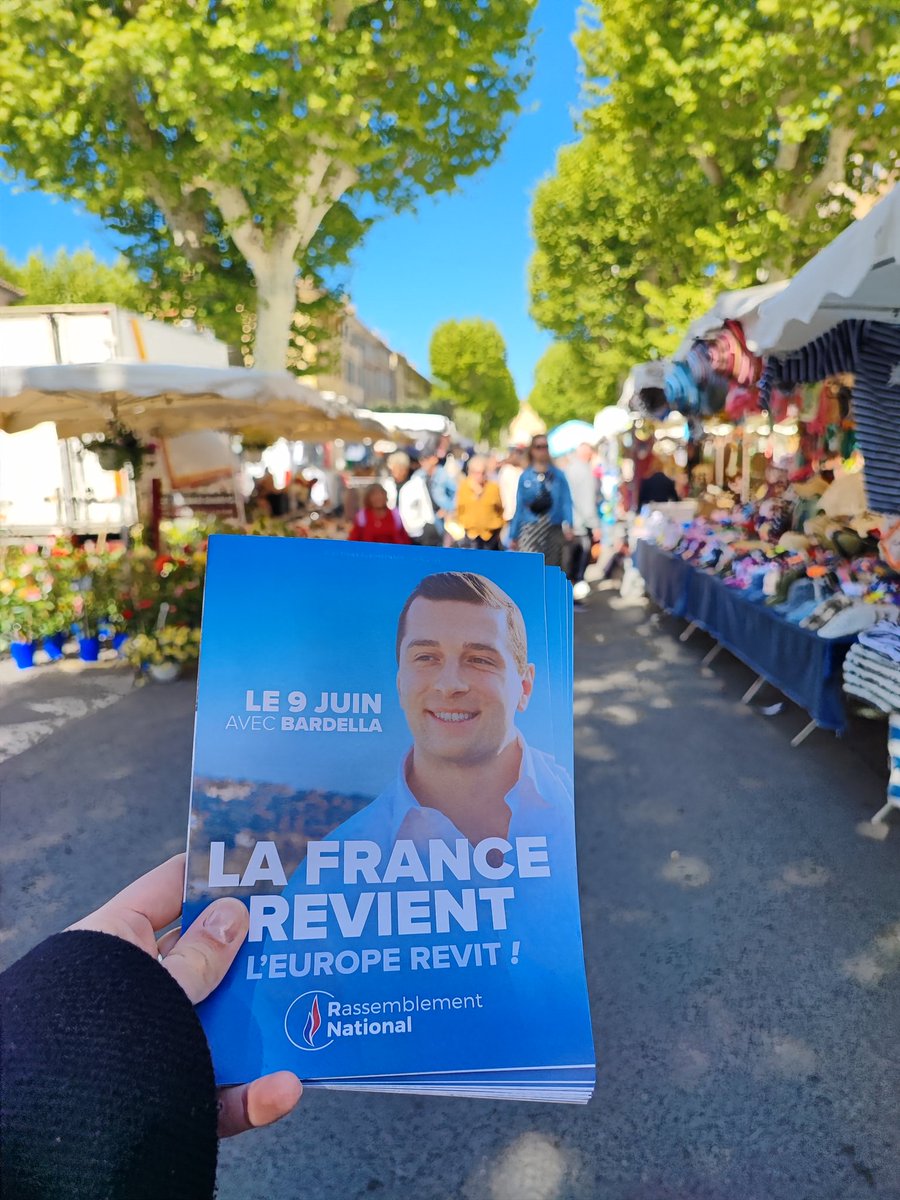 Superbes rencontres hier matin sur le marché de #Lorgues ! Le 09 Juin arrive à grands pas et on vote tous @J_Bardella ! ☀️