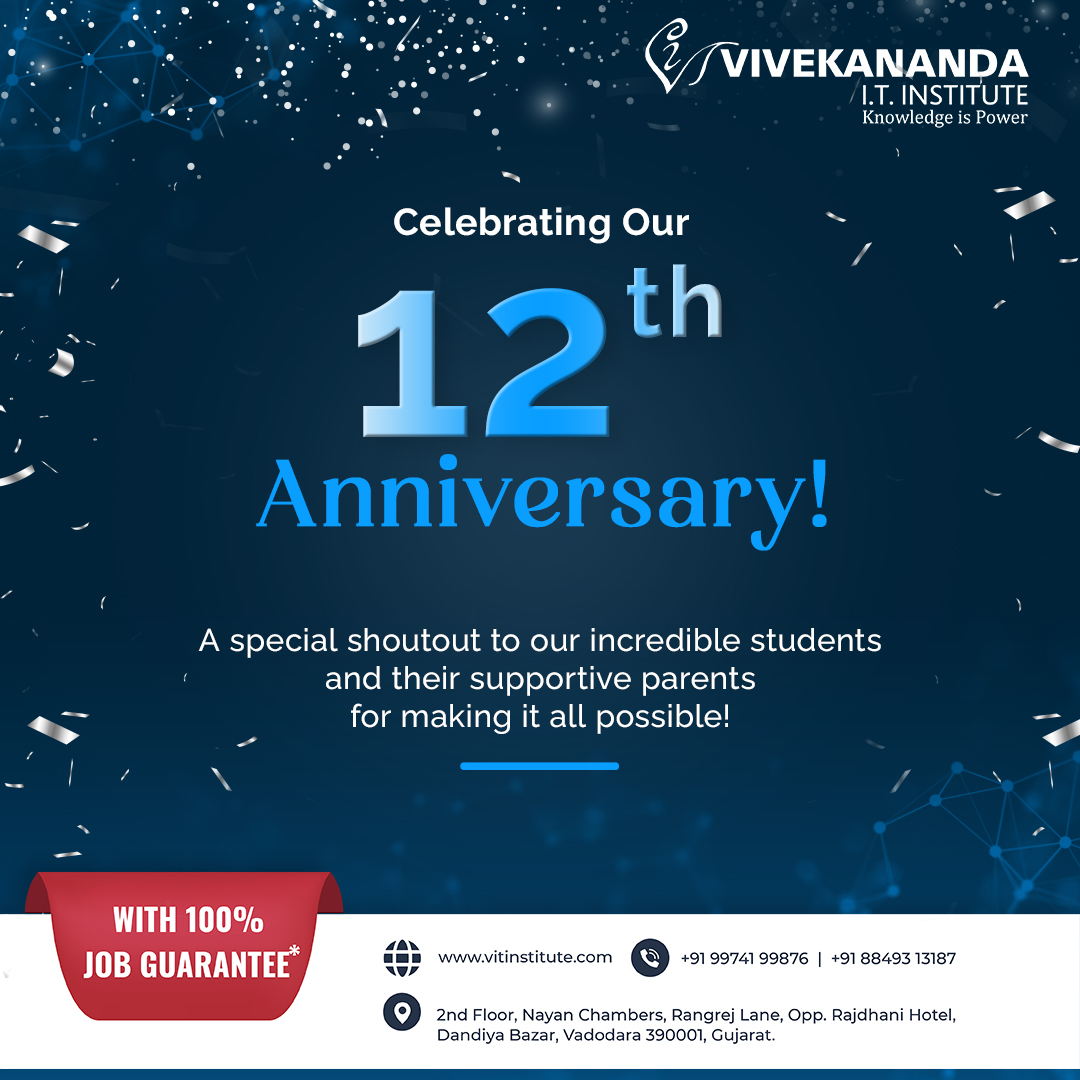 Today marks a milestone worth celebrating – our 12th Work Anniversary! 🎉 

Thank you for being the heart of our success! Here's to many more years of learning, growth, and shared achievements together.

#workanniversary #12thanniversary #vivekanandaitinstitute #vitanniversary