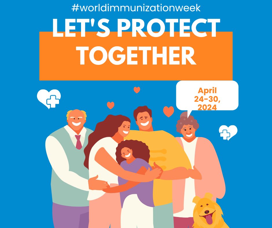 April 24-30 is World Immunization Week. The goal of World Immunization Week is to highlight the importance of immunizations against vaccine-preventable diseases. #WorldImmunizationWeek