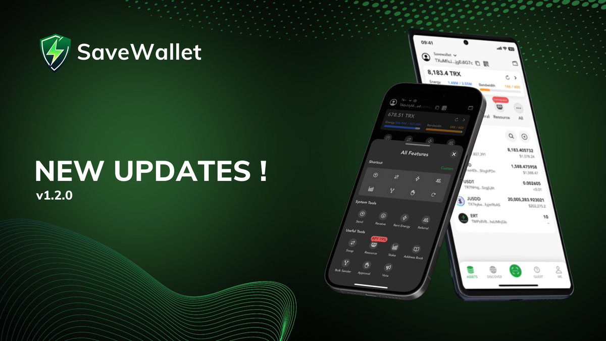 savewallet_tron's tweet photo. 🚨 IT'S UPDATE DAY! 🚨
We finished a series of maintenance yesterday. We hope these new updates will bring you better experiences
Check out below 👇
#savewallet #update #tron https://t.co/y22lXWF6Sf