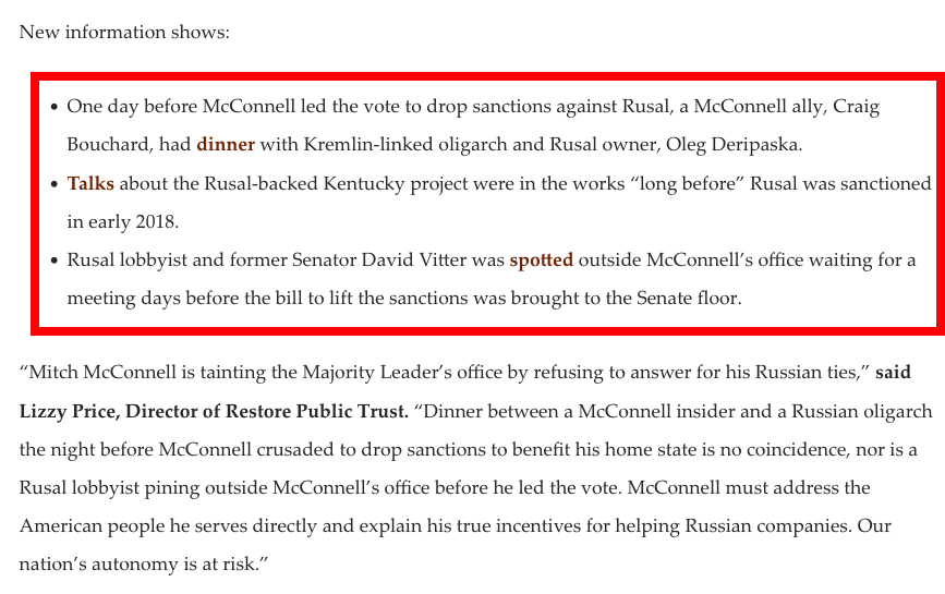 @AdamParkhomenko McConnell is still scared the DoJ may come knocking over his relationship with Oleg Deripaska. Give Ukraine aid now and say you were oblivious to the underlying sanctions conspiracy, Moscow Mitch. Old bastard ain't fooling me.