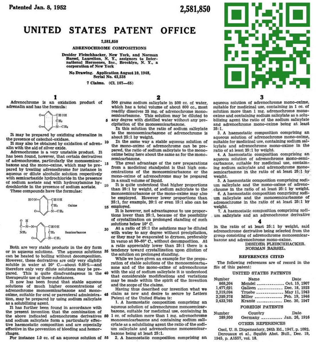 The Patent for Adrenochrome