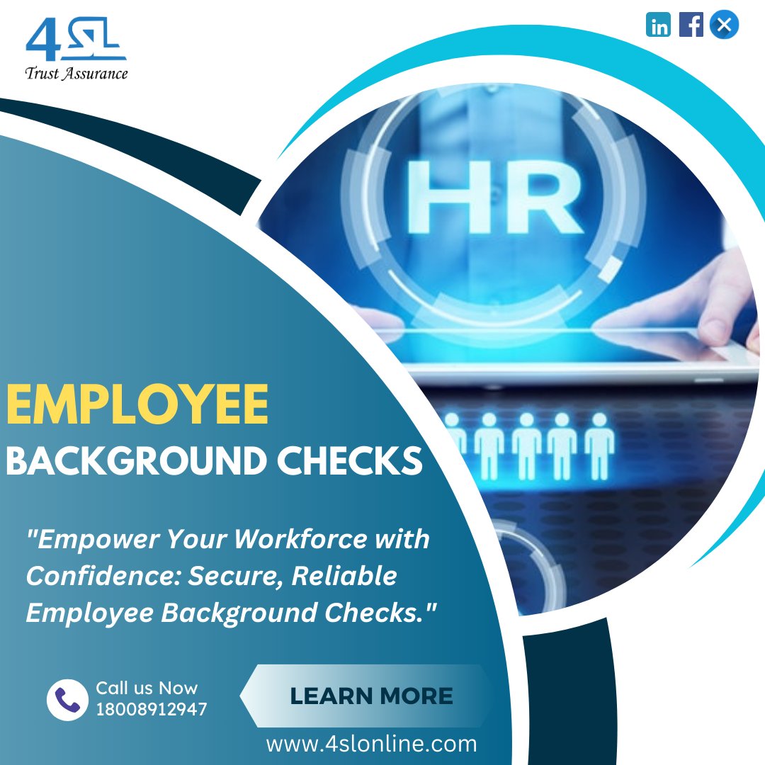 Looking to enhance your team? Consider the benefits of thorough employee background checks.
Employee background checks are essential steps in the hiring process for modern organizations.  4slonline.com/service-employ… #BackgroundChecks #EmployeeScreening #BGV