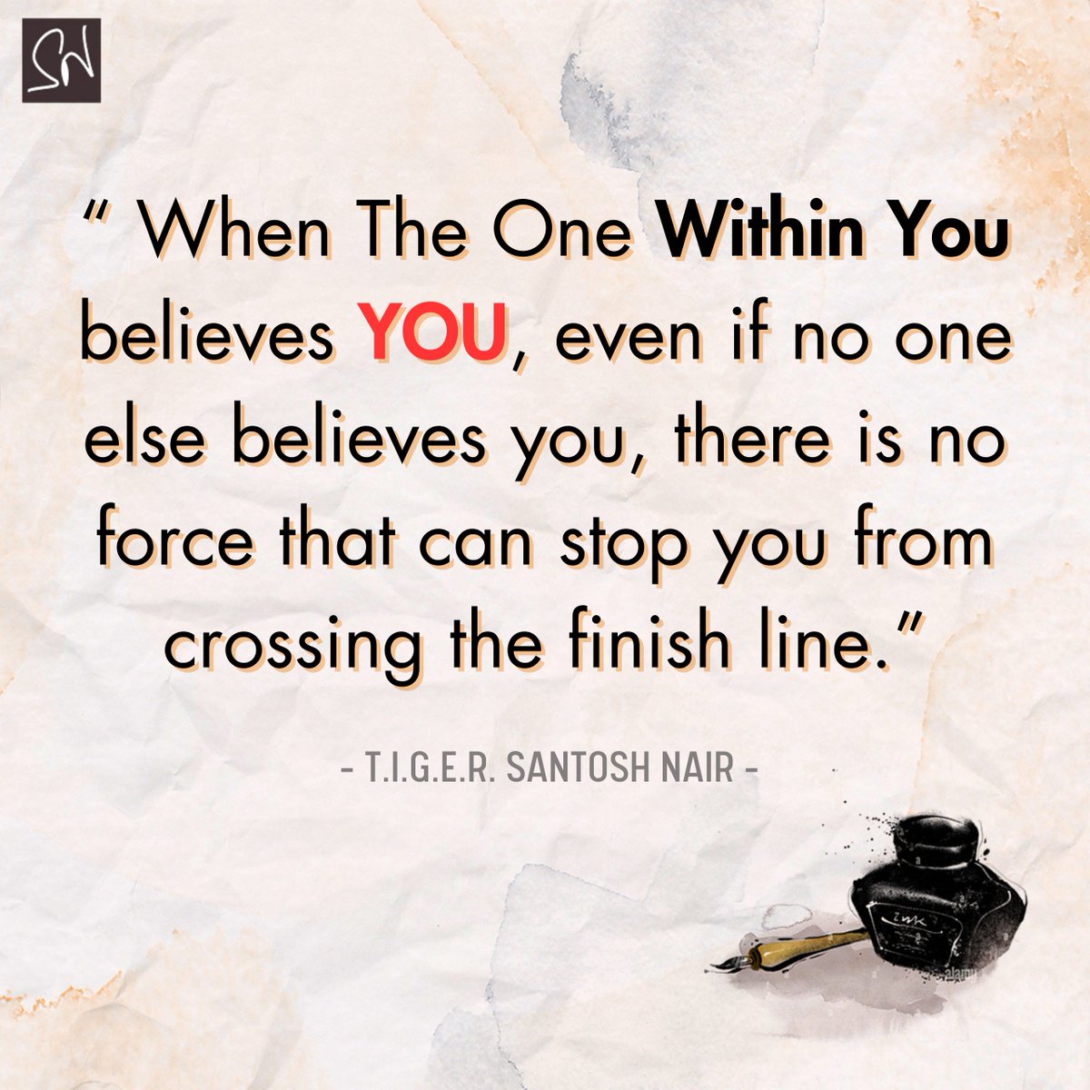IamSantoshNair's tweet image. Believe in yourself with the conviction of your inner voice. When you trust in your own strength, no external doubt can deter you. Keep pushing towards your goals—your finish line awaits. 🏁 #BelieveInYourself #Unstoppable #SNWISDOM