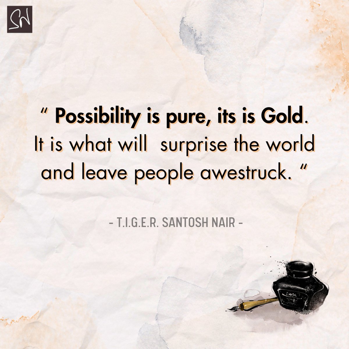 IamSantoshNair's tweet image. Possibility is pure gold—shining with potential and ready to surprise the world. Embrace it, and you&apos;ll leave others awestruck by what you can achieve. Are you ready to unlock the extraordinary? ✨ #EmbracePossibility #Awestruck #SNWISDOM