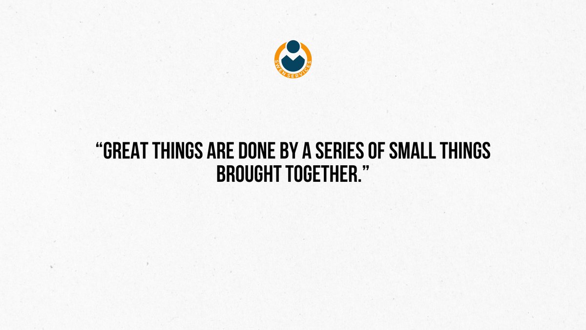 'Great things are done by a series of small things brought together.' This powerful quote by Vincent Van Gogh encapsulates the essence of progress and achievement. In our pursuit of grand aspirations, it's easy to overlook the significance of incremental steps.
#greatthings