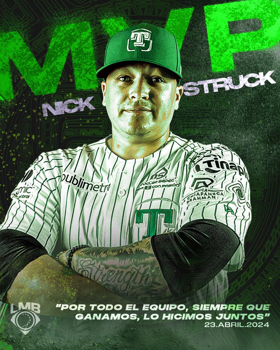 El pitcher derecho Nick Struck es MVP del primero de la serie al tirar 6 entradas completas de apenas 5 hits y 1 carrera🤯

#SomosOlmecas👊🏽⚾