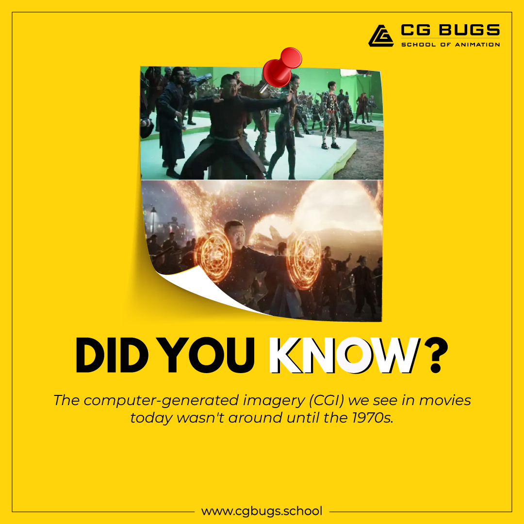 Did You Know?  Those amazing movie effects? CGI wasn't even a thing until the 1970s!

#moviemagic #DidYouKnow #cgi #computer #imagery #movies #1970s #animation #computergraphics #cgbugs #cgbugsschool #cgbugs3danimationschool #cgbugsanimationschool