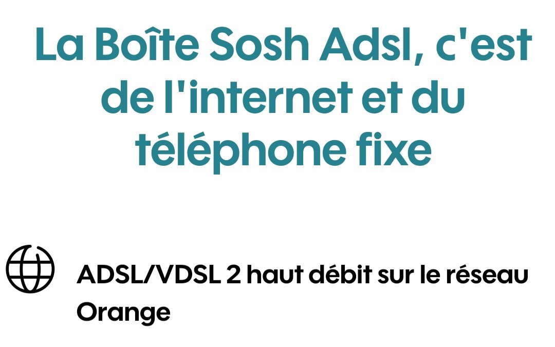 Toudoudou, il n'y a pas de téléphone fixe, mais on est bien encore facturé chez Orange...
Il est précisé que le téléphone fixe est uniquement sur le réseau ADSL et VDSL2 de l'opérateur.
Le réseau fibre emprunté est en rural d'initiative publique et appartient à Yconik (Bouygues).