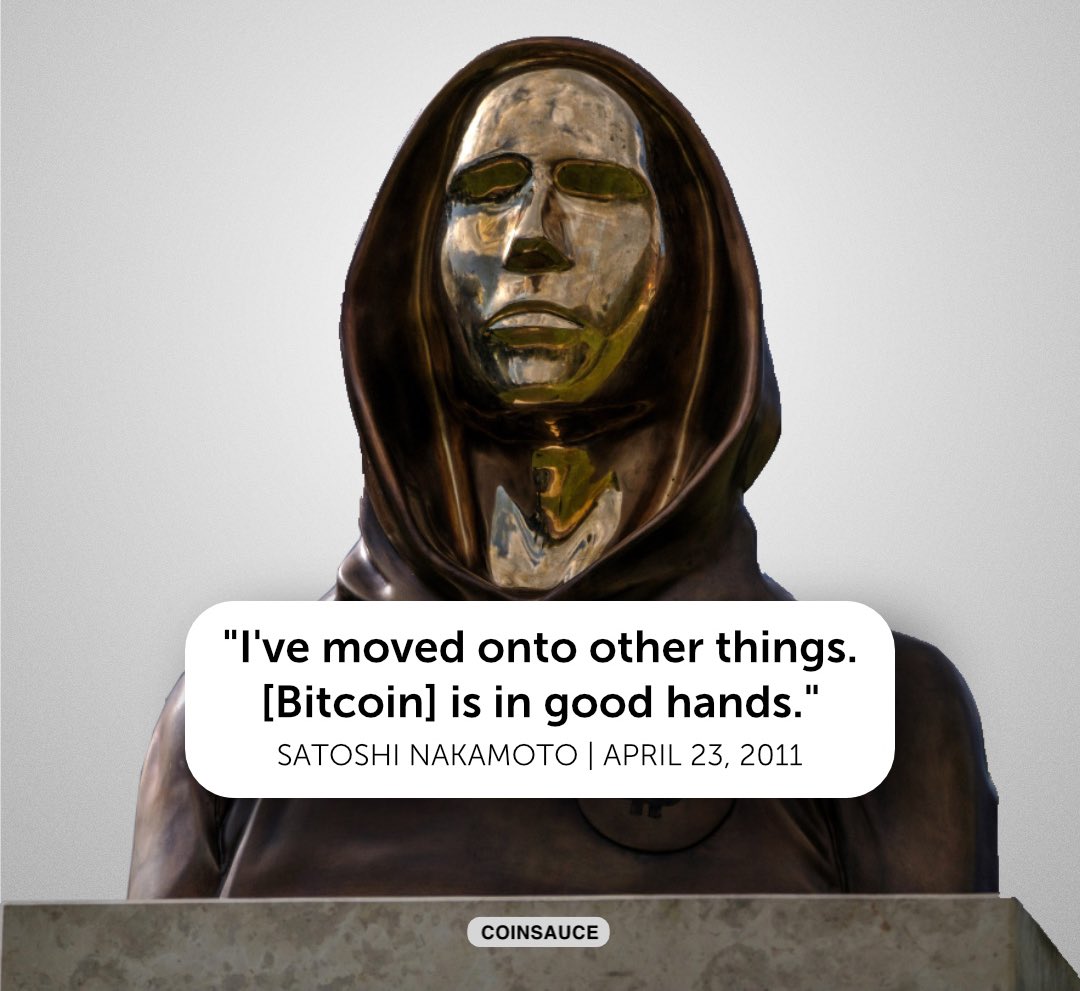 Satoshi Nakamoto on leaving Bitcoin from one of their last known emails,  exactly 13 years ago.