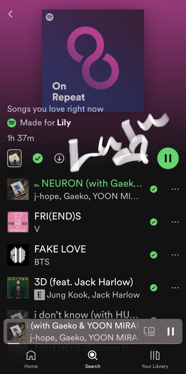 Lily_Lu2's tweet photo. NEURON CHALLENGE
1. Check if Neuron is at the top of your Spotify On Repeat playlist.
2. If it is: post a screenshot + a favorite photo of Hobi.
3. If it isn't: play HOTS and a focused playlist until it is. Then do 2.
Pass it on π
#NeuronChallenge #JHOPE https://t.co/Sb5qMDXopl