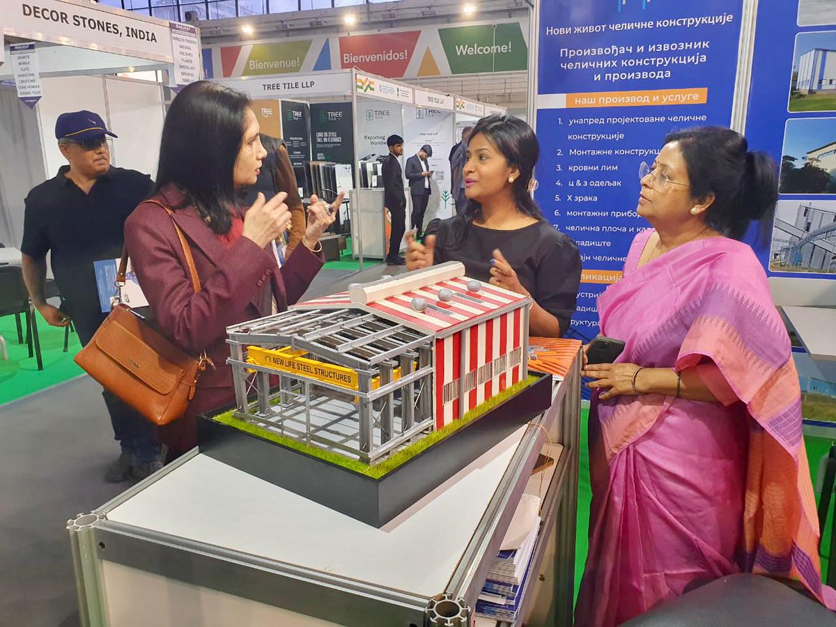 FieoHq's tweet photo. Indian Pavilion organised by FIEO at 48th Edition of #SEEBEE (South East Europe Belgrade Building Expo) Belgrade, Serbia was inaugurated by Ms Shubhdarshini Tripathi, Indian Ambassador to Belgrade, Serbia.
@IndiaInSerbia @MFASerbia @MEAIndia @DoC_GoI @startupindia @Brands_India https://t.co/2U66C2EalC