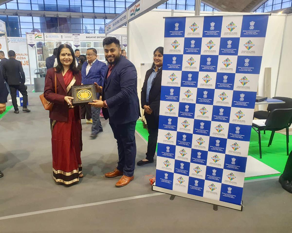 FieoHq's tweet photo. Indian Pavilion organised by FIEO at 48th Edition of #SEEBEE (South East Europe Belgrade Building Expo) Belgrade, Serbia was inaugurated by Ms Shubhdarshini Tripathi, Indian Ambassador to Belgrade, Serbia.
@IndiaInSerbia @MFASerbia @MEAIndia @DoC_GoI @startupindia @Brands_India https://t.co/2U66C2EalC