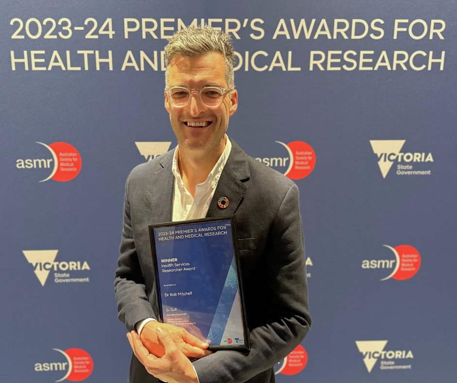 Our congratulations go to Alfred Health's Dr Robert Mitchell on being named as a recipient of a 2023-24 Premier’s Award for Health and Medical Research for his work and research alongside colleagues <a href="/EmergEdu/">Alfred Emergency Academic Centre</a> to improve emergency care in both Australia and the Pacific region.