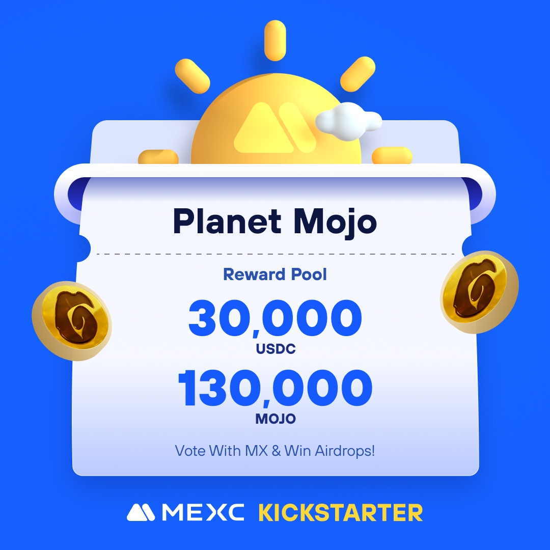 .@WeArePlanetMojo, an interoperable gaming ecosystem empowering its players using blockchain technology, is coming to #MEXCKickstarter 🚀 🗳Vote with $MX to share massive airdrops 📈 $MOJO/USDT Trading: 2024-04-25 07:00 (UTC) Details: mexc.com/support/articl…