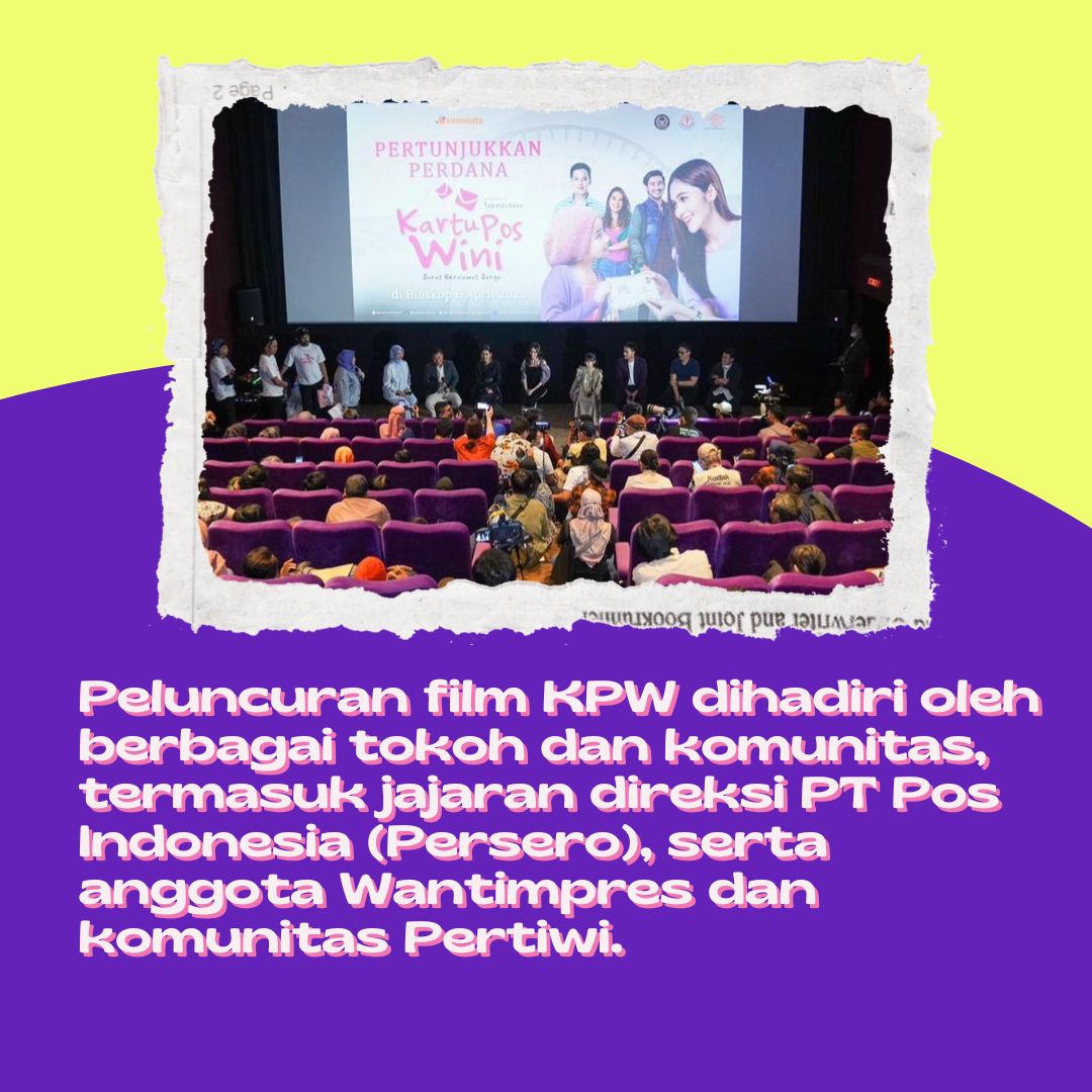 nesyaaa_ft's tweet photo. Pemutaran perdana film 'Kartu Pos Wini: Surat Beralamat Surga' pada Kamis (6/4/2023) yang dihadiri para tokoh mendapat berbagai sambutan positif terlebih adanya dukungan dan memberi semangat terhadap para penyintas kanker.
@PosIndonesia
#PosIND
#PosIndonesi https://t.co/ddmjKSmA9r