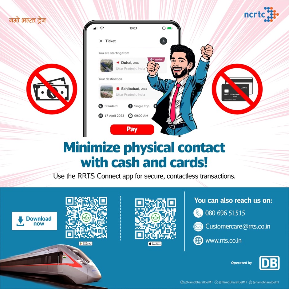 NamoBharatDelMT's tweet photo. The #RRTSConnectApp offers you the convenience of booking tickets without physical contact, helping you not only avoid queues but also stay safe while travelling with Namo Bharat trains.
#NamoBharat #NCRTC #DBRRTS #RRTS https://t.co/X6lq2bBH0u