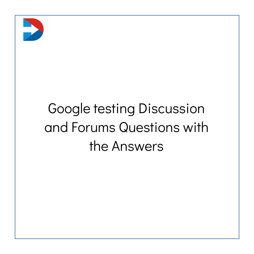 Google testing Discussion and Forums Questions with the Answers

#artificialinteligence #bigdata #datascience #socialmediamarketing