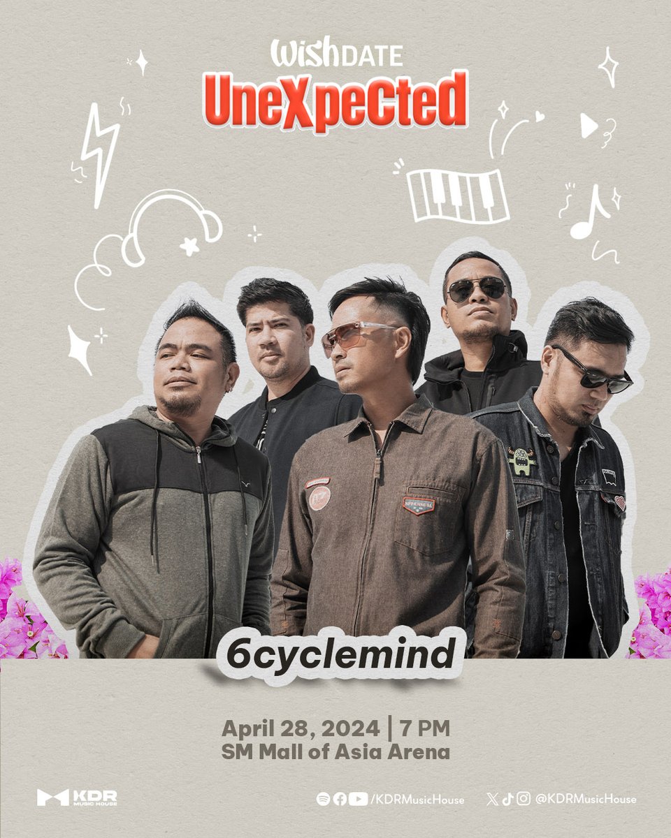 Alternative pop-rock powerhouse 6cyclemind is ready to conquer the concert stage of the #WishDateUnexpected! Don't miss their live performances on April 28 at the SM Mall of Asia Arena.