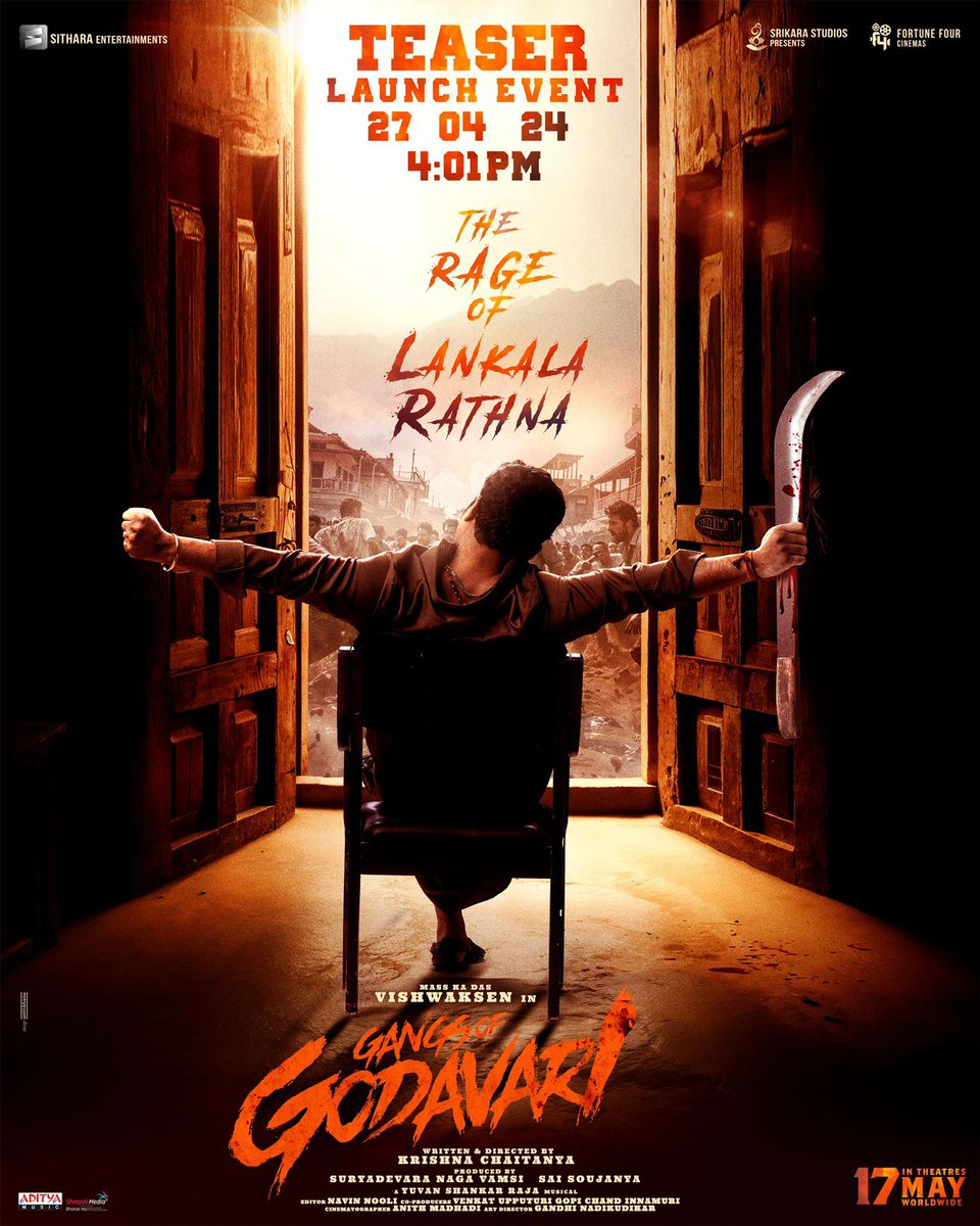 #GangsOfGodavari Teaser Launch Event on 27th April @ 04.01 PM! In Cinemas #GOGOnMay17th