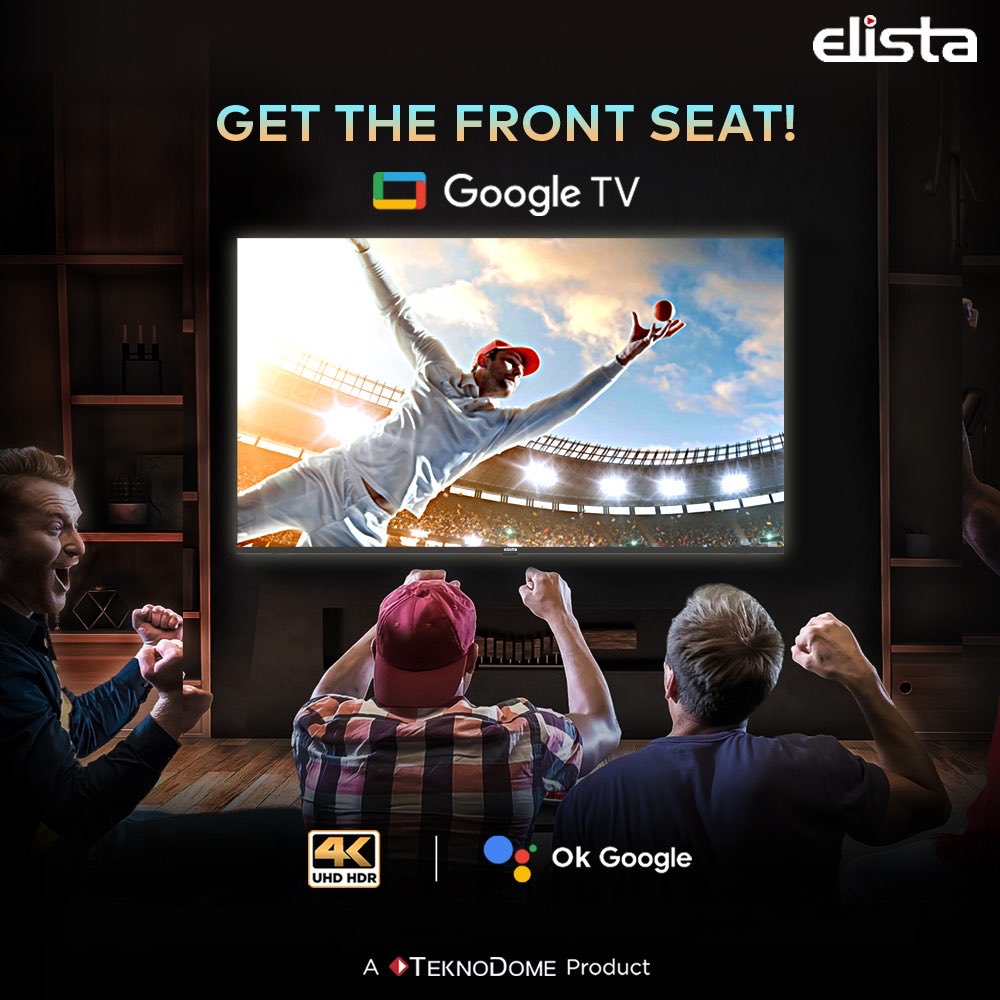 Get the front seat and enjoy the game.  Check out the #GoogleTV here -  bit.ly/ElistaGoogleTV 
#SmartTV #SmartLEDTV #BestTV #GoogleTV #Movies #Entertainment  #IPL #Cricket