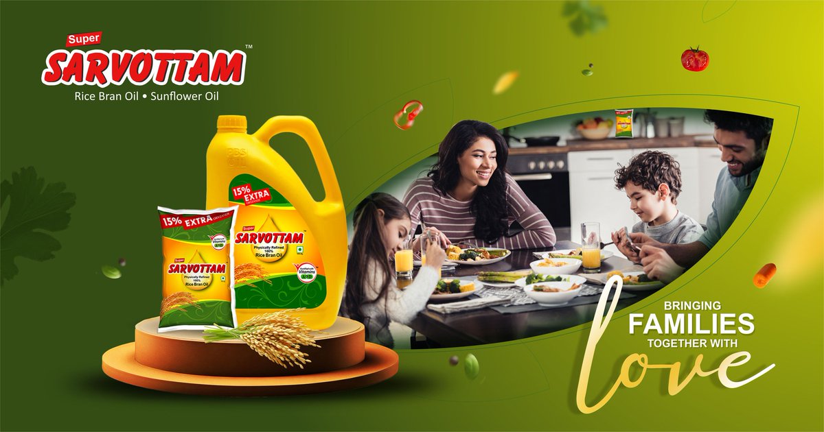 With Sarvottam Rice Bran Oil, every dish becomes a celebration of love and flavor.
.
.
.
#Sarvottam #SarvottamRiceBranOil #HealthyCooking #FlavorfulFeasts #CookWithLove
#HeartHealthy #KitchenEssentials #CulinaryCelebration #GourmetAtHome
#EatWellLiveWell #FoodieFavorite