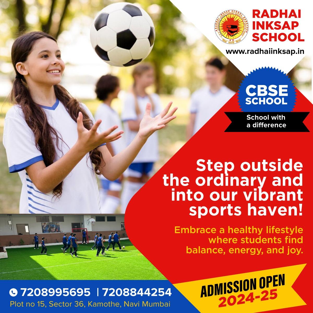 Elevate your campus experience with our lush sports complex! 
For more details contact us on-72088 44254 also visit- radhaiinksap.in
#RadhaiInksapSchool #NurturingPotential #AdmissionsOpen #FutureLeaders #RadhaiInksap #Admissions2024 #HolisticEducation