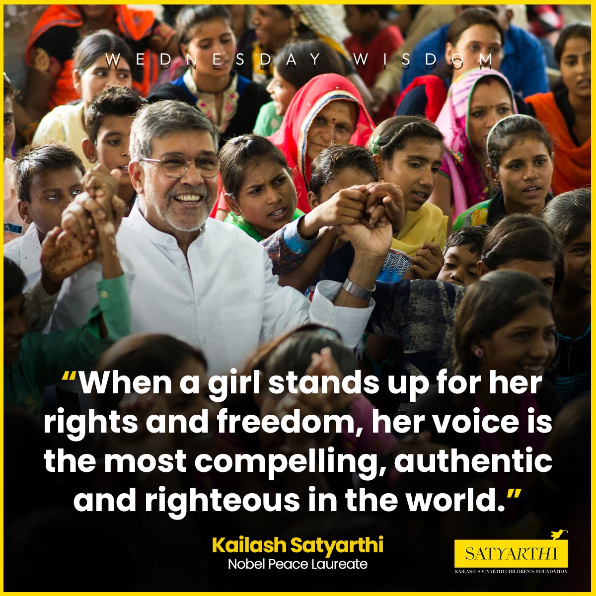 💯✅ #Kailashsatyarthi #WednesdayWisdom #KailashSatyarthiChildrensFoundation #KSCF #Girlfights