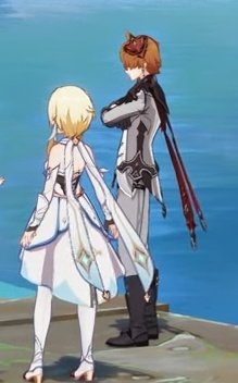 // 4.6 spoilers

-

Of course she is standing right next to him 

#chilumi #childe #lumine