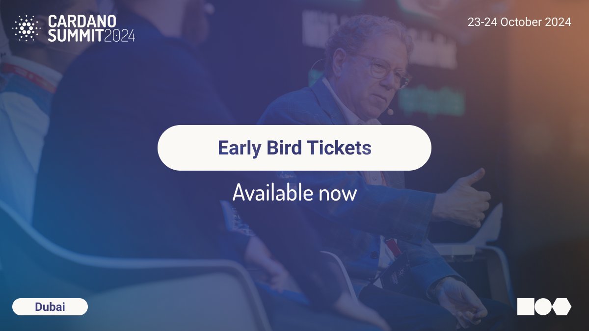 🚨 Don't miss out on EARLY BIRD DISCOUNTS! 🚨 Join us in #Dubai from 23-24 October to network, learn, and collaborate with a vibrant global community. Limited availability on reduced pricing – secure your tickets NOW! 🎟️ bit.ly/3Qhz9iP #blockchian #CardanoSummit2024