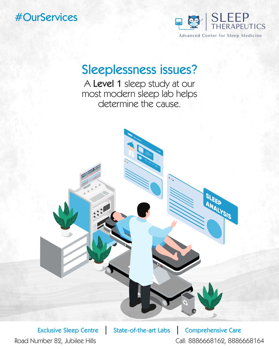 Our state-of-the-art sleep lab is the perfect place to conduct a Level 1 sleep study under the guidance of expert sleep medicine doctors and find out the root causes behind your sleeplessness.

#SleepTherapeutics #SleepCentre #Health #SleepMedicine #Services #Level1SleepStudy