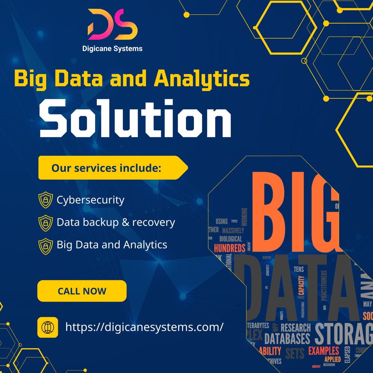 We understand the importance of data in today's competitive world. We provide complete Big Data and Analytics services to help companies gain access to valuable insights and propel strategic growth.

#BigData #Analytics #DataStrategy #DigicaneSystems #DataDrivenDecisionMaking