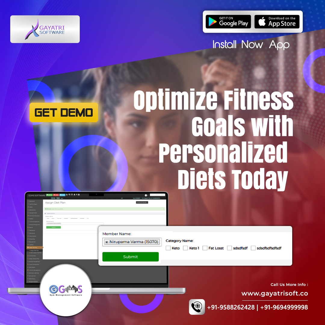 Diet & exercise - the perfect combo for success!  GGMS offers personalized diets alongside its gym management features. Maximize your fitness journey with GGMS! #gymsoftware #softwareforgymowner #fitnesssoftware #ggmswithyou #gymmanagementsoftware #gymowner #GymManagement