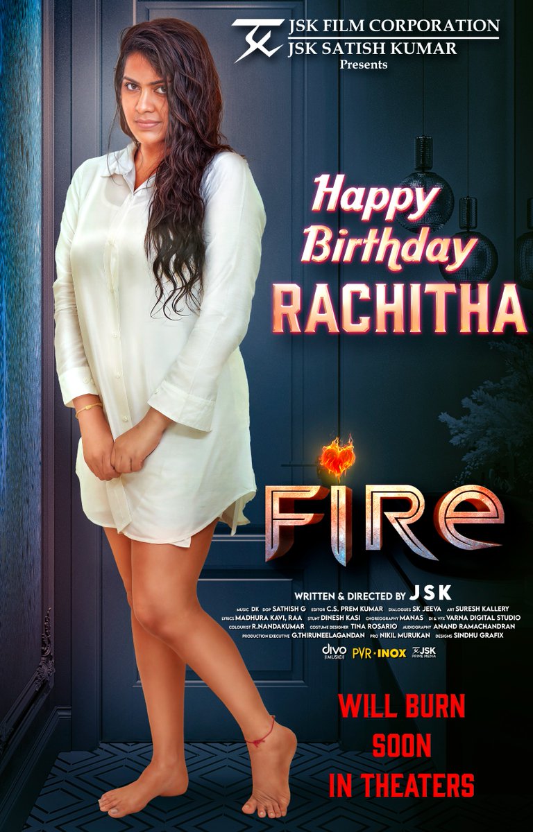 Feel the heat 🔥 #Fire #FireRachithaGlimpse youtu.be/8_dpkxy4PmQ Fire - Will Burn Soon in Theaters #HappyBirthdayRachitha @JSKfilmcorp @OfficialBalaji @ssakshiagarwal @IamChandini_12 @divo_movies #Rachitha #GayathriShan #SureshChakravarthy #SingamPuli #Padman #JSK