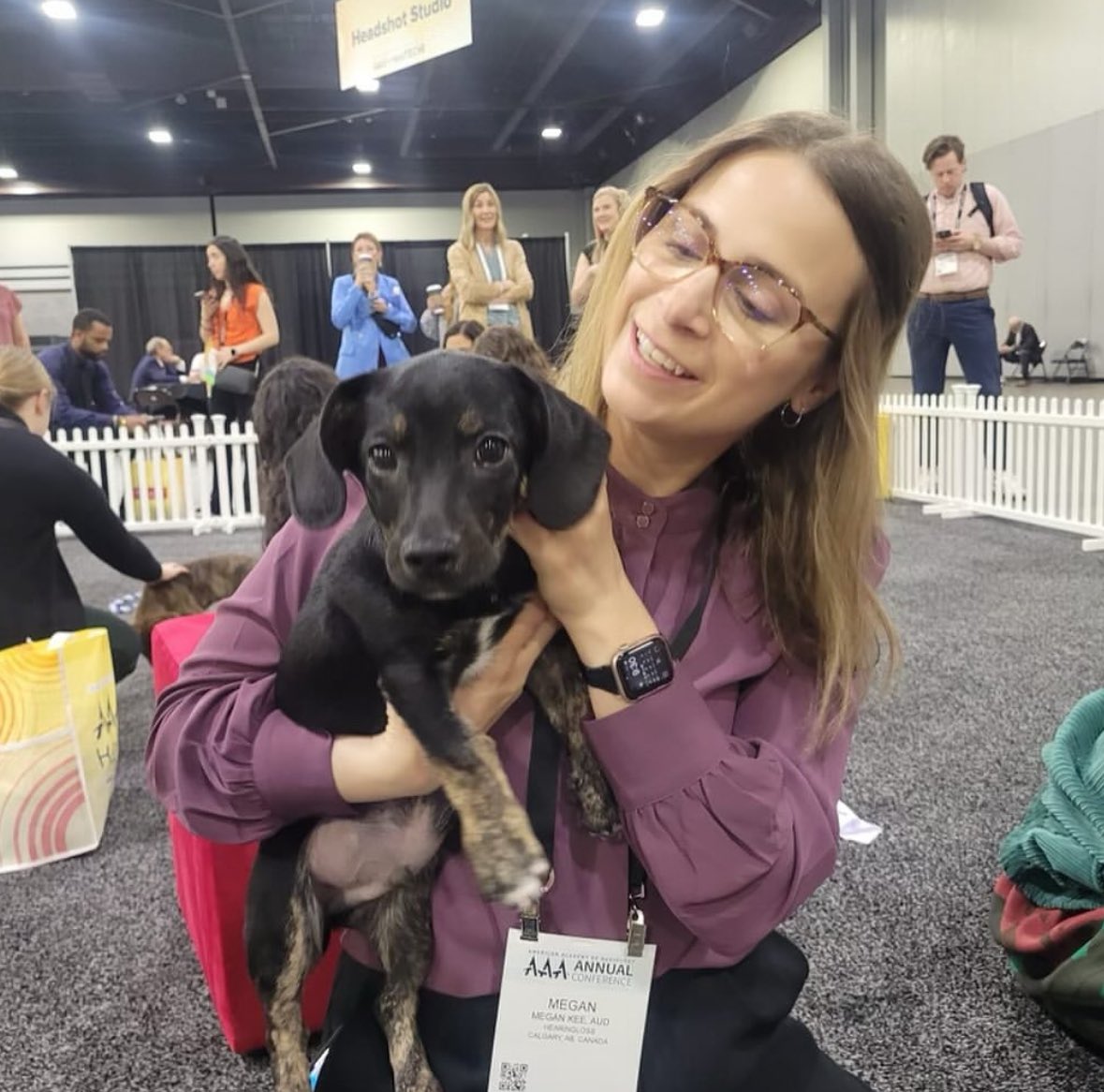 We had to spotlight this amazing addition to the @academyofaud conference this year Paws and Relax Who doesn’t want to snuggle up to a pup? New this year, the Academy is teaming up with Furkids, Georgia’s largest no- kill animal shelter and rescue organization.