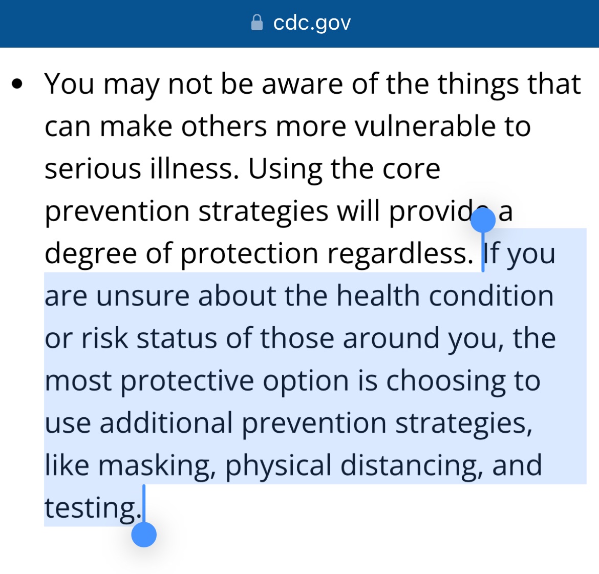 Let’s say, hypothetically, you happen to find yourself in a situation where for some reason you do not know every health condition of every person around you, and you also for some reason wish to behave as if you care about protecting other people from potential harm: