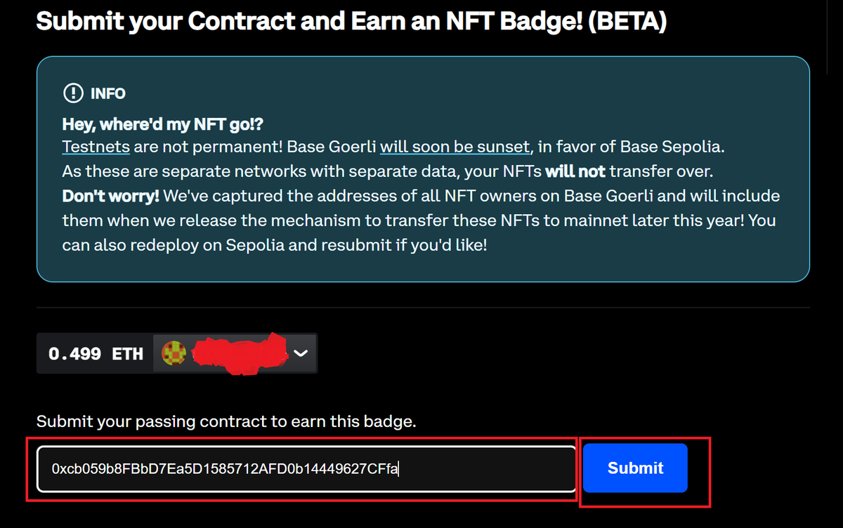 SkyBountyCaller's tweet photo. 7⃣ visit https://t.co/locRHT85nD

🔴connect wallet
🔴put a contract from remix 
🔴submit

🔴then disconnect and reconnect if you see nft you are done or run sepolia base explorer and look through the wallet to see if you have nft https://t.co/aisyZGpWSQ