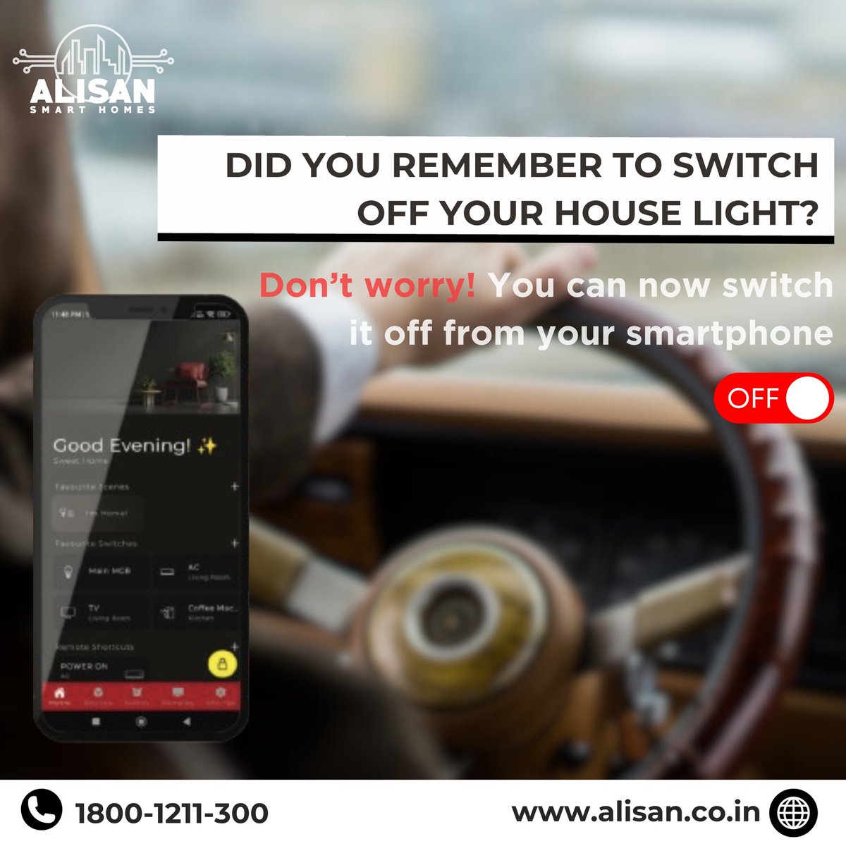 Welcome to the future of home living with Alisan Smart Homes Automation! 🏡✨ Control your home from anywhere, anytime, right from your phone. AlisanSmartHomes #HomeAutomation #SmartLiving #ControlFromAnywhere #ConvenienceAtYourFingertips #PeaceOfMind #ConnectedHome