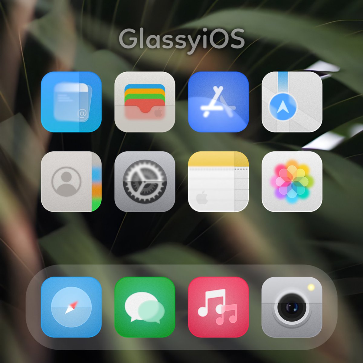 Some built-in icon apps GlassyiOS ✌🏻