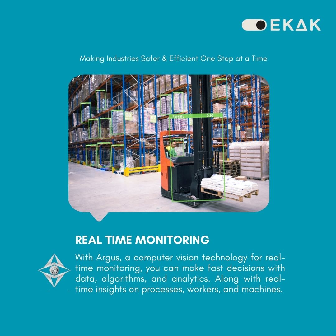 Ekak1nn's tweet image. Do you wish to make your factory, industry or warehouse safer or more efficient with #RealTime assessment by your side to make your job easier?
Check out Argus, a #ComputerVisiontechnology built to do the same
For more details visit our website: ekak.in