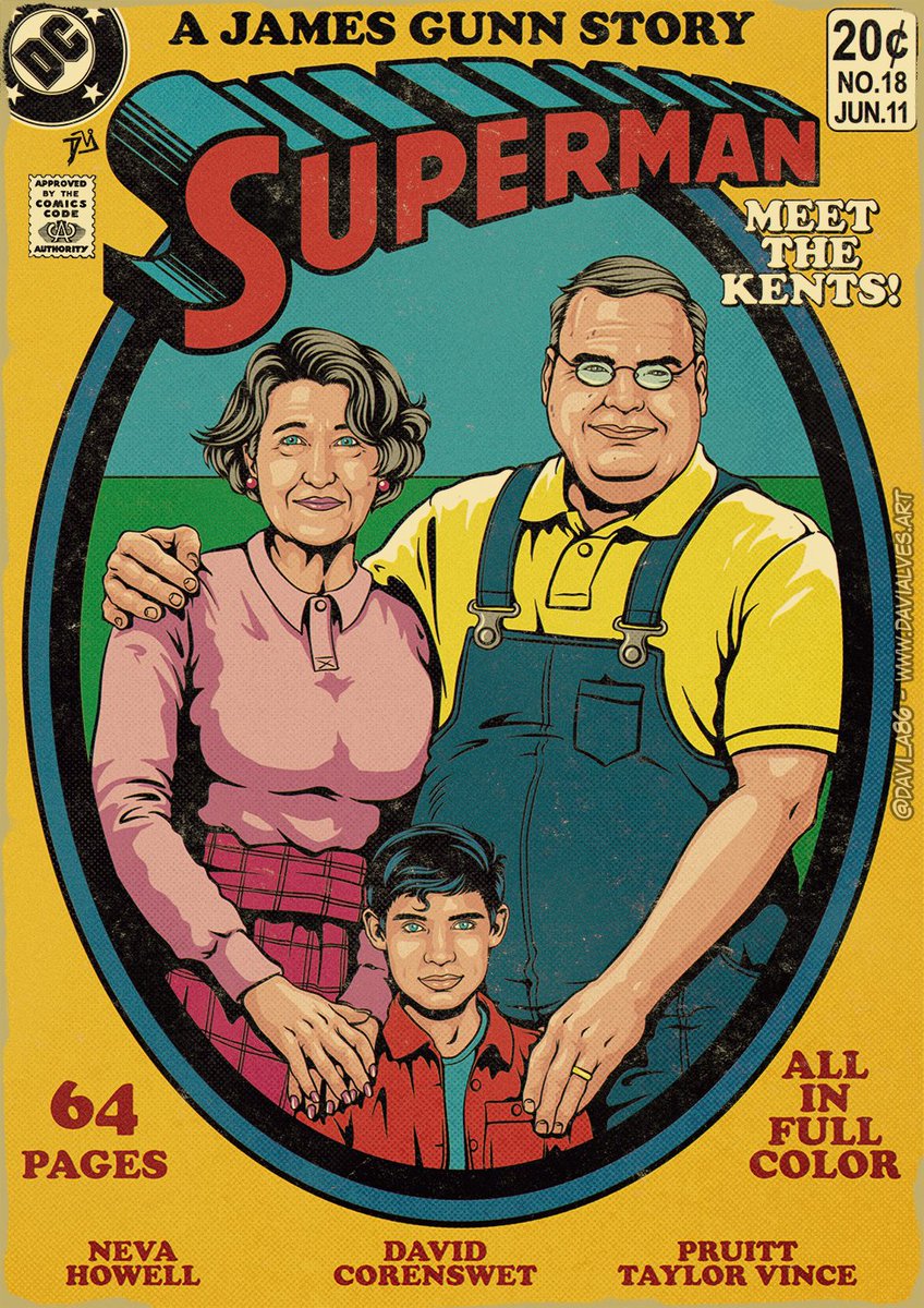 Meet The Kents! 👨‍👩‍👦🦸‍♂️

DC Retro comics cover Art
Played by David Corenswet, Pruitt Taylor Vince as Pa Kent and Neva Howell as Ma Kent.

#retrocomics #jamesgunn #dcu #supermanlegacy #fanart