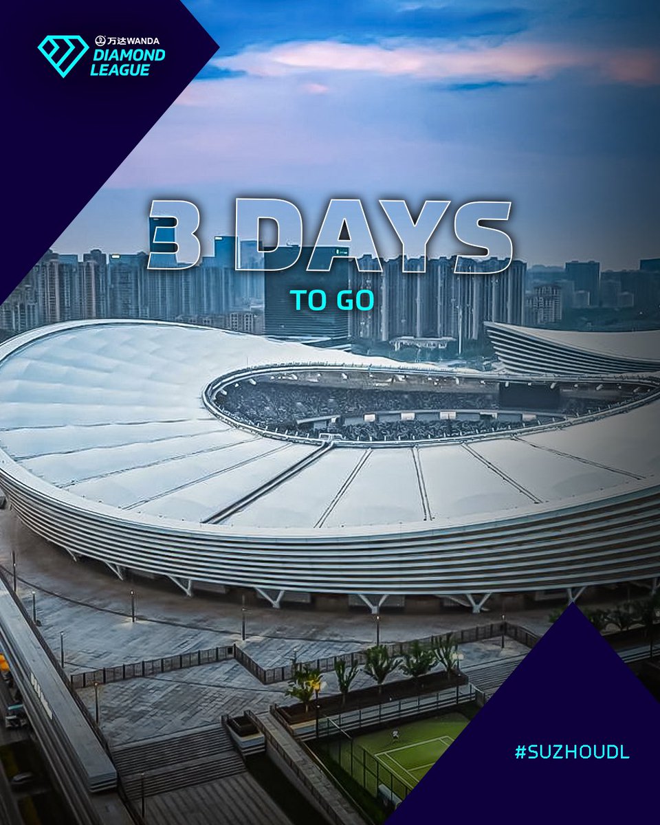 ShanghaiDL's tweet photo. Excitement levels 📈

Only 3️⃣ days to go until #SuzhouDL 💎

#DiamondLeague https://t.co/IChpR8Mdqq