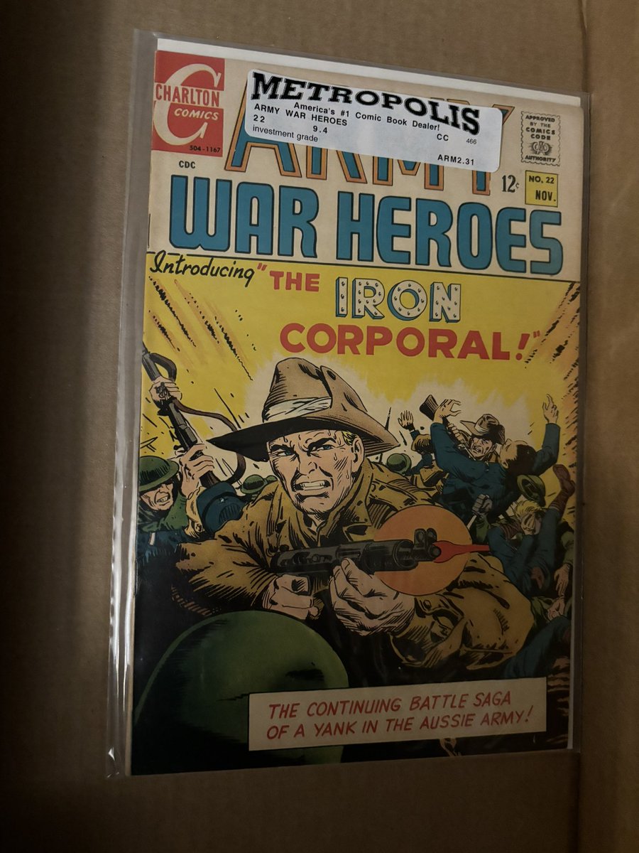 Big5Army's tweet photo. @mediummic I thought you might think the old Metropolis price labels were neat. I always got a kick out of “investment grade”. #WarComics #SamGlanzman https://t.co/rNRqHYoNMr