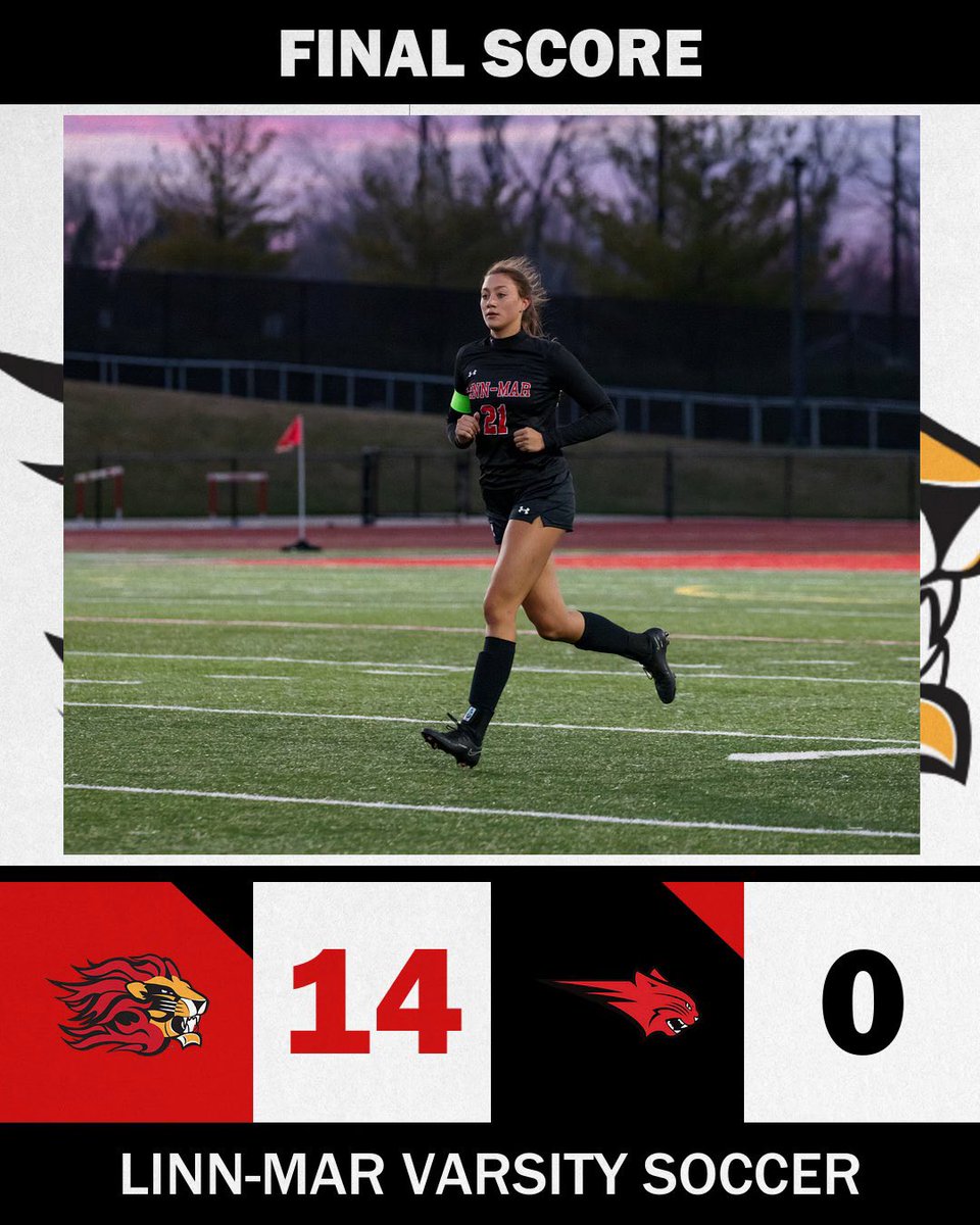 After a 40-minute half, your #5 ranked Linn-Mar Lions dominated the field and secured a stunning 14-0 victory against Western Dubuque! 🦁⚽