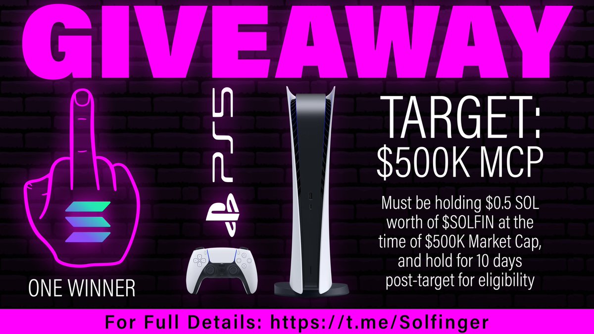 GotUEntertained's tweet photo. For those that held $SOLFIN with at least 0.5 SOL worth when we hit our $500K MCAP on 4/23 @ 23:00 UTC - You need to enter for our giveaway.  Winners announced in 10 days - Read rules to stay in qualification on our TG: https://t.co/XbA0oa2Yc5 #SOLFinger #Solana #Crypto https://t.co/DaUhbwaivr