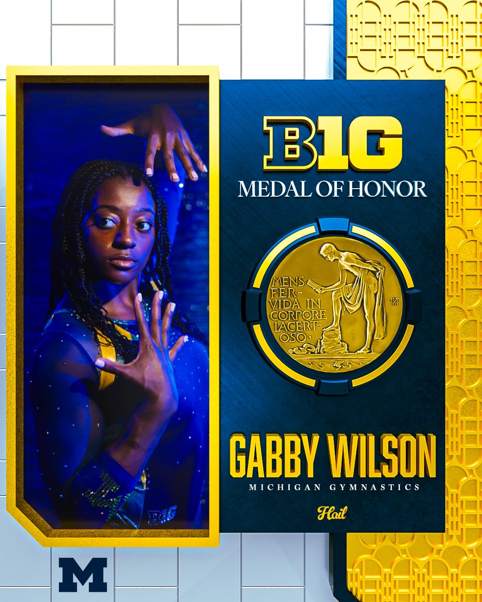 Gabby Wilson has been named the female recipient of the Big Ten Medal of Honor - the most prestigious award a student-athlete can receive in the conference. 📰: myumi.ch/M6pxA #GoBlue 〽️